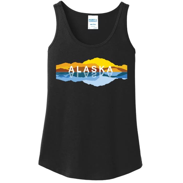 Alaska Mountain Reflections Denali Mountain Souvenir Ladies Essential Tank