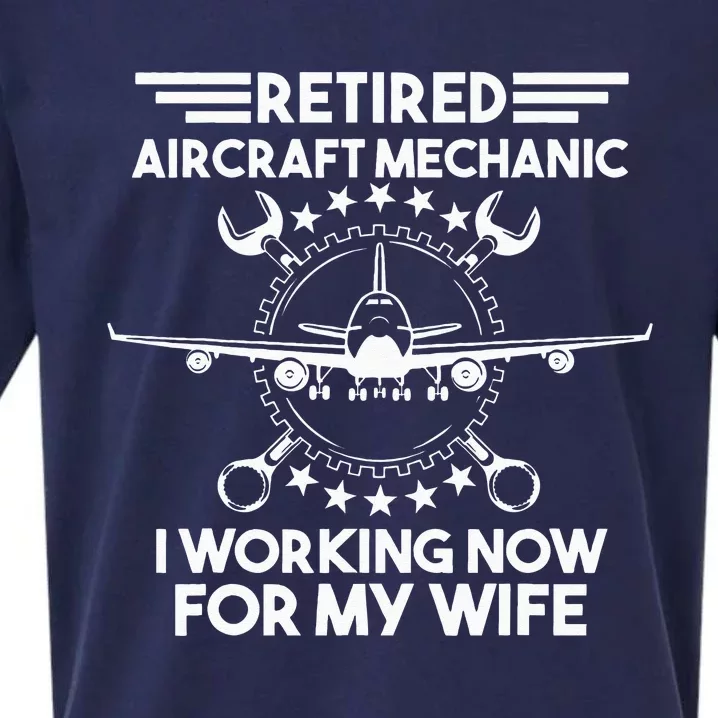 Aircraft Mechanic Retired Retirement Gift Sueded Cloud Jersey T-Shirt