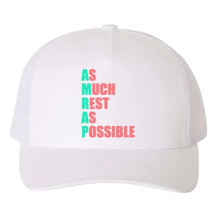 As Much Rest As Possible AMRAP Funny Trendy Yupoong Adult 5-Panel Trucker Hat