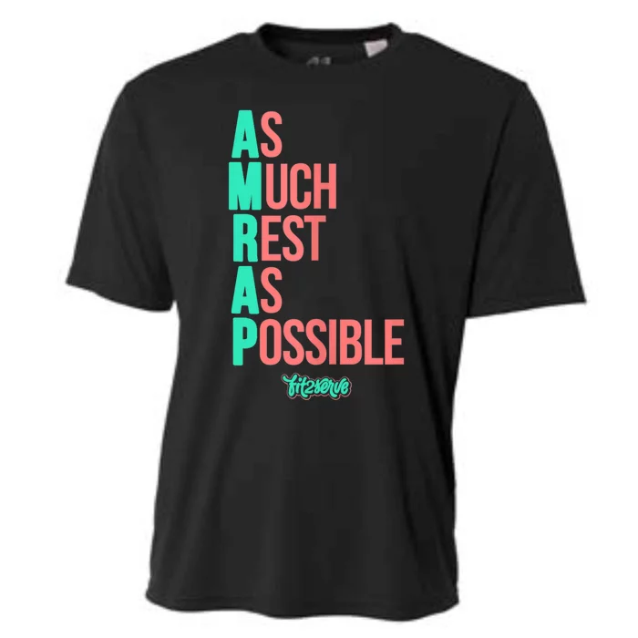 As Much Rest As Possible AMRAP Funny FIT2SERVE Cooling Performance Crew T-Shirt