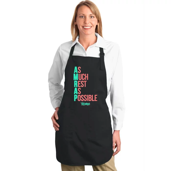 As Much Rest As Possible AMRAP Funny FIT2SERVE Full-Length Apron With Pocket