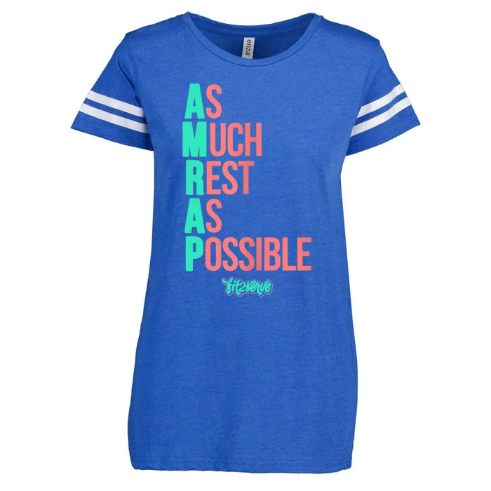 As Much Rest As Possible AMRAP Funny FIT2SERVE Enza Ladies Jersey Football T-Shirt