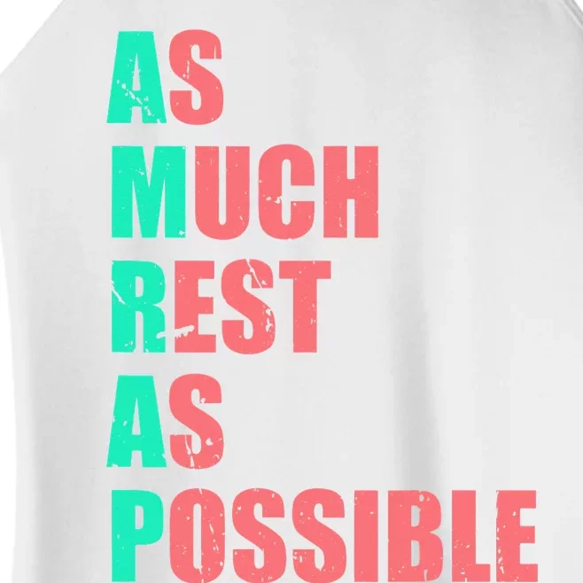 As Much Rest As Possible AMRAP Funny Trendy Women’s Perfect Tri Rocker Tank