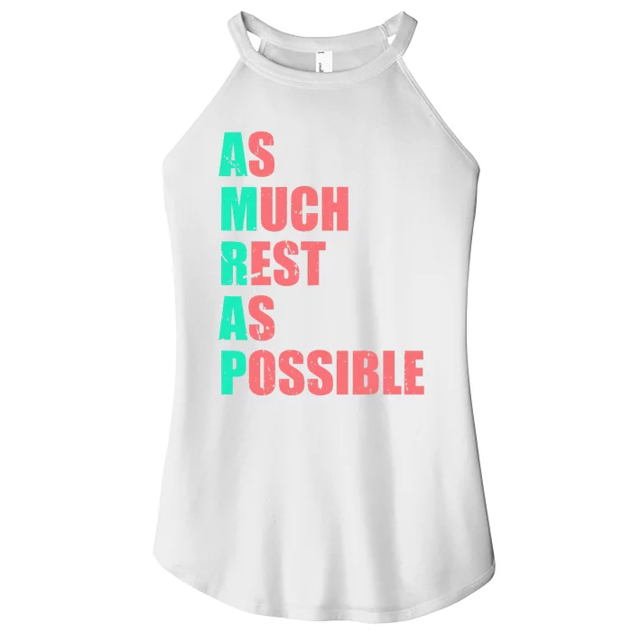 As Much Rest As Possible AMRAP Funny Trendy Women’s Perfect Tri Rocker Tank