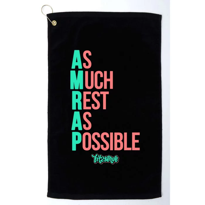 As Much Rest As Possible AMRAP Funny FIT2SERVE Platinum Collection Golf Towel