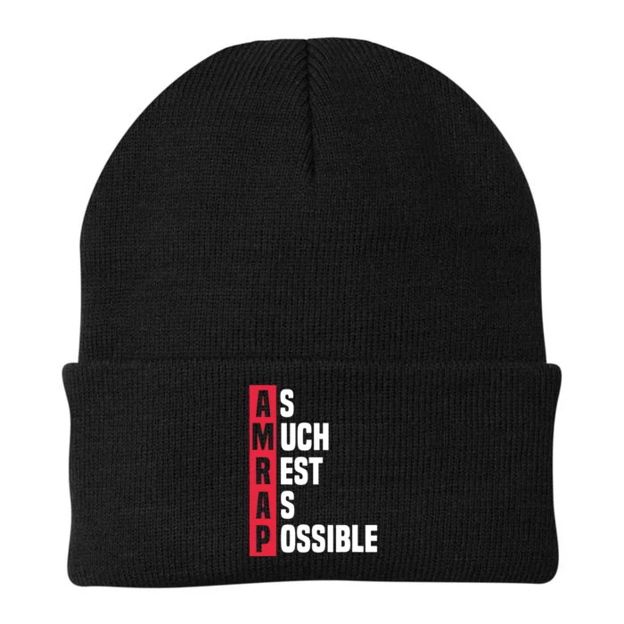 As Much Rest As Possible AMRAP Funny Trendy Knit Cap Winter Beanie