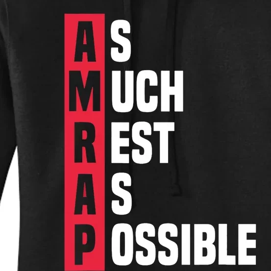 As Much Rest As Possible AMRAP Funny Trendy Women's Pullover Hoodie