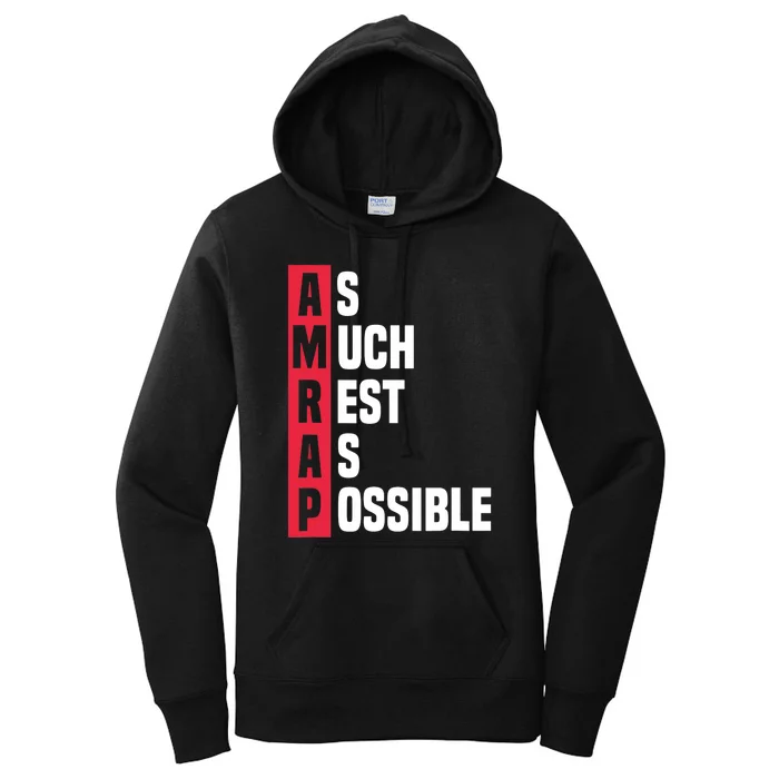 As Much Rest As Possible AMRAP Funny Trendy Women's Pullover Hoodie