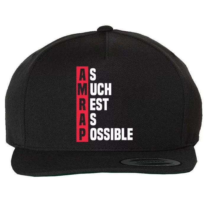 As Much Rest As Possible AMRAP Funny Trendy Wool Snapback Cap