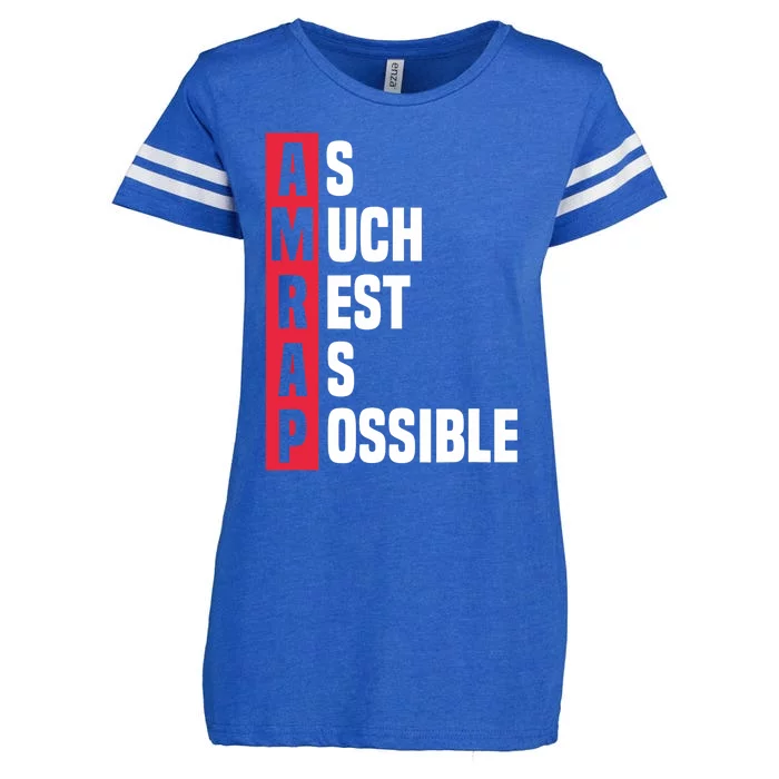 As Much Rest As Possible AMRAP Funny Trendy Enza Ladies Jersey Football T-Shirt