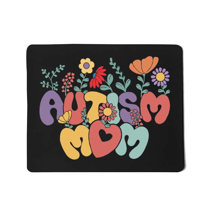 Autism Mom Retro Vintage Groovy Autism Awareness Women Gift Mousepad