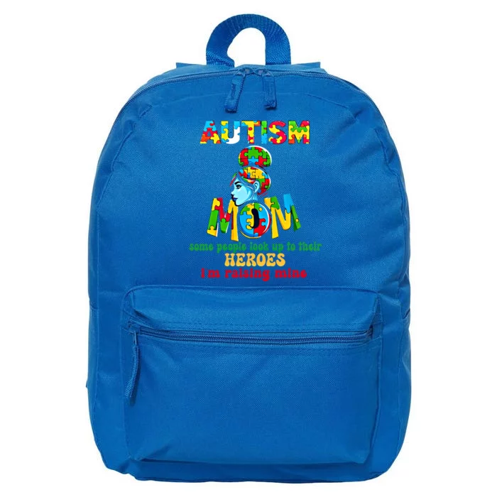 Autism Mom Raising Hero Cool Gift 16 in Basic Backpack