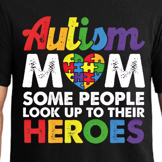 Autism Mom Raising My Hero Autism Awareness Puzzle Heart Gift Pajama Set