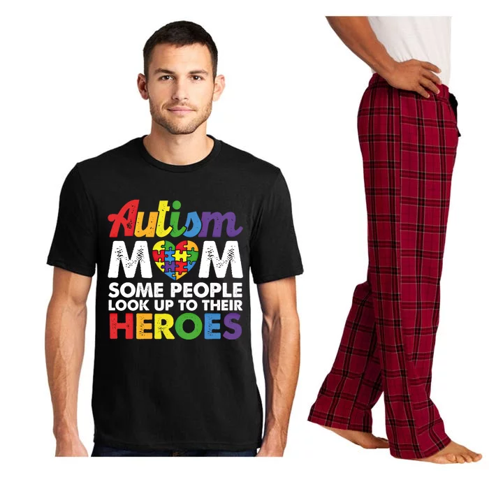 Autism Mom Raising My Hero Autism Awareness Puzzle Heart Gift Pajama Set