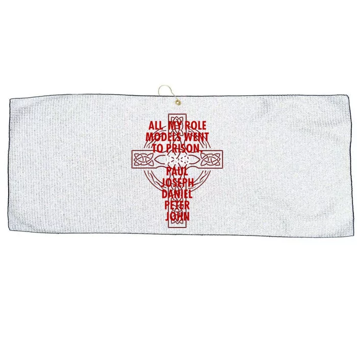 All My Role Models Went To Prison Jesus Large Microfiber Waffle Golf Towel