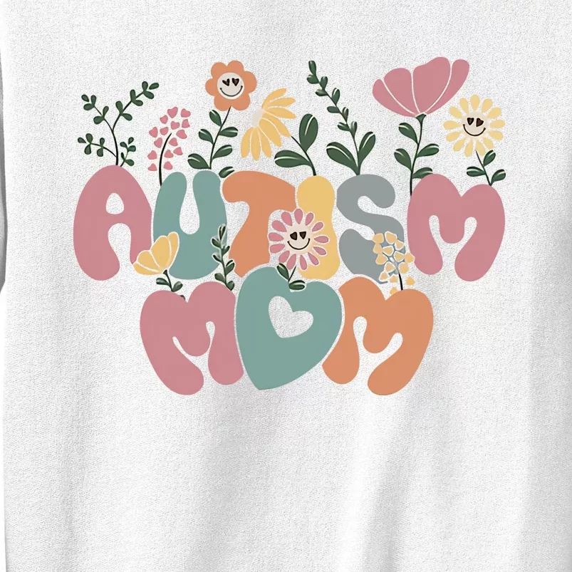 Autism Mom Retro Flower Autism Awareness Supporter Autism Family Matching Sweatshirt