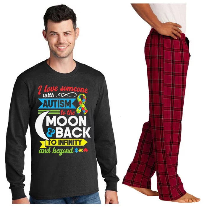 Autism Mom Sister Grandma I Love Someone With Autism Long Sleeve Pajama Set