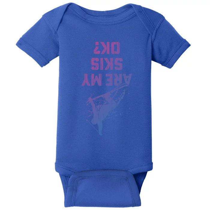 Are My Skis Ok Funny Vintage Skiing Skier Adventure Graphic Gift Baby Bodysuit