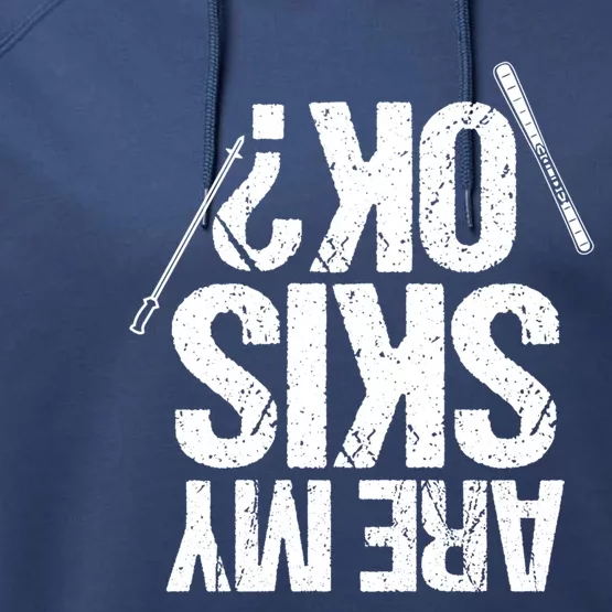 Are My Ski Ok? Skiing Snow Mountain Winter Gift Performance Fleece Hoodie