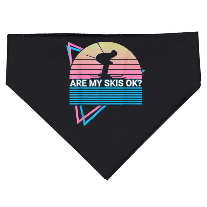 Are My Skis Ok? Skiing Ski Retro USA-Made Doggie Bandana