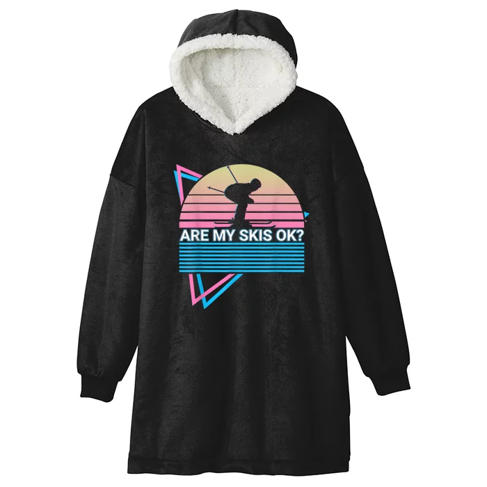 Are My Skis Ok? Skiing Ski Retro Hooded Wearable Blanket