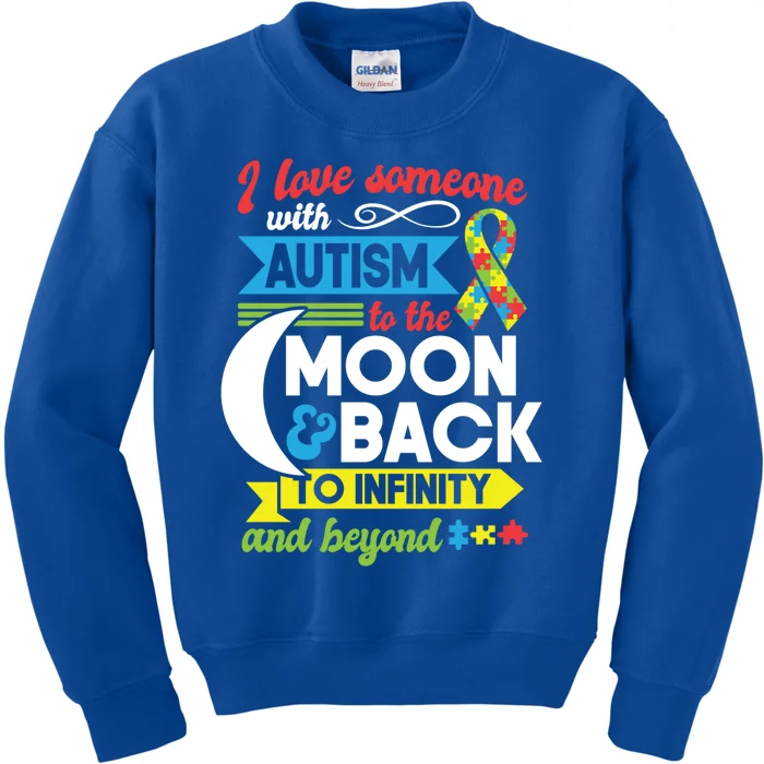 Autism Mom Sister Grandma I Love Someone With Autism Gift Kids Sweatshirt