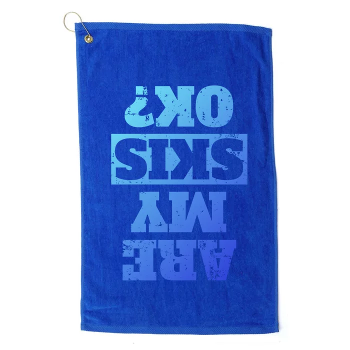 Are My Skis Ok? Funny Downhill Skiing Winter Gift Platinum Collection Golf Towel