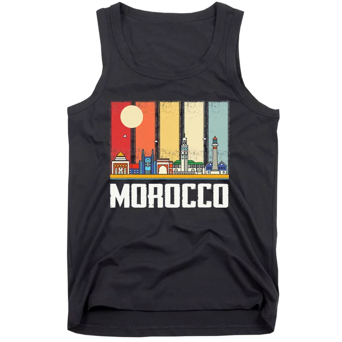 Africa Morocco Skyline Moroccans African Souvenir Gibraltar Tank Top