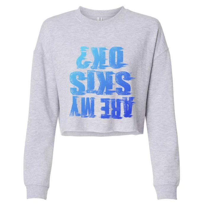 Are My Skis Ok Funny Skiing Gift Cropped Pullover Crew