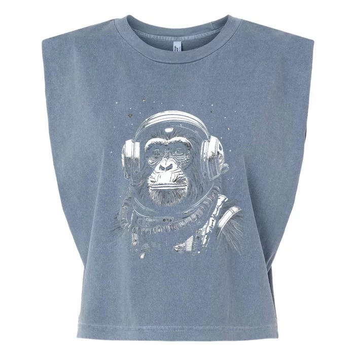 Astronaut Monkey Space Exploration Garment-Dyed Women's Muscle Tee