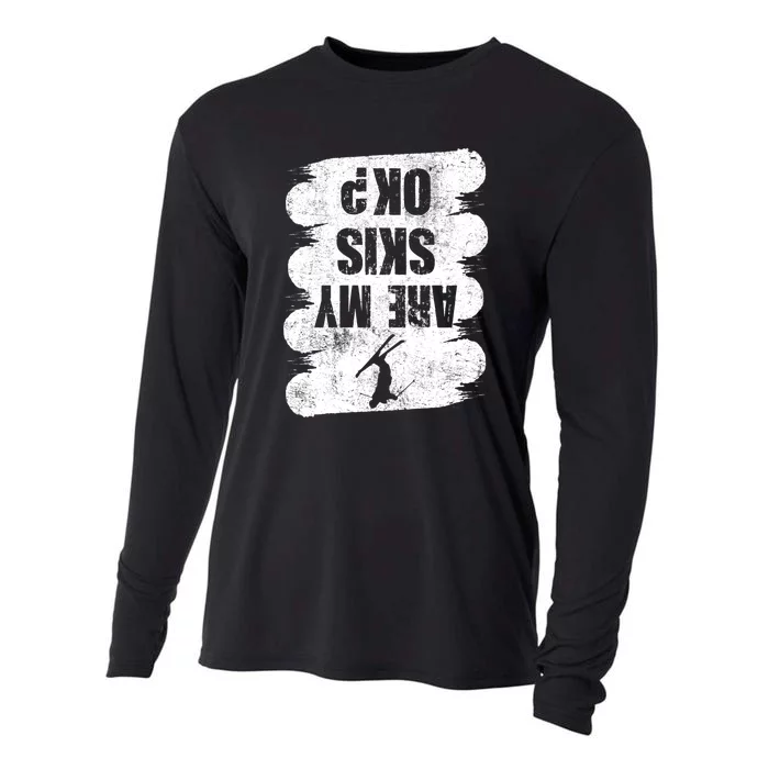 Are My Ski Ok Skier Skis Funny Skiing Snowboard Winter Cool Gift Cooling Performance Long Sleeve Crew