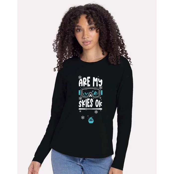 Are My Skier Ok Mountain Gift For Skier Womens Cotton Relaxed Long Sleeve T-Shirt