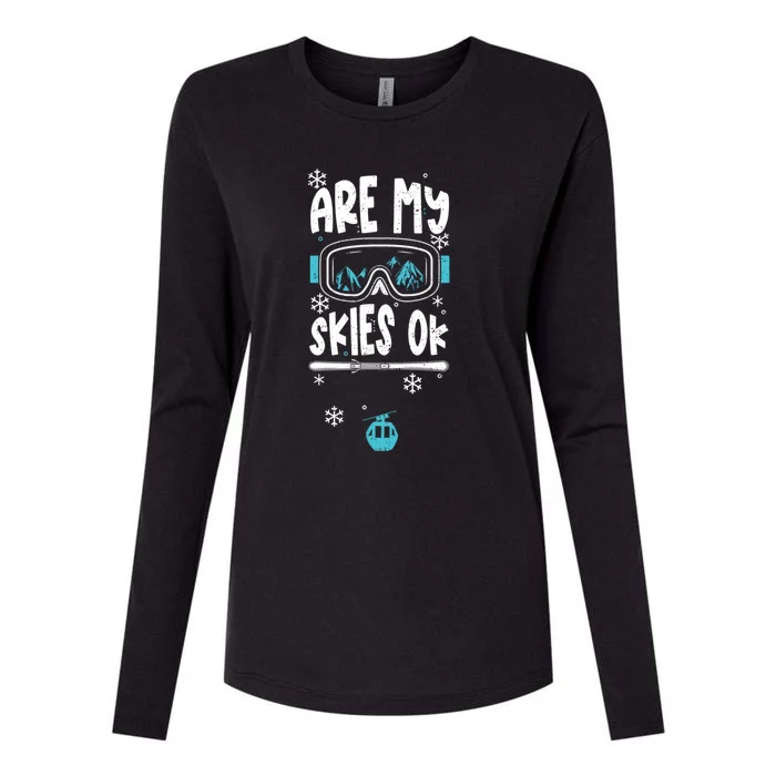 Are My Skier Ok Mountain Gift For Skier Womens Cotton Relaxed Long Sleeve T-Shirt