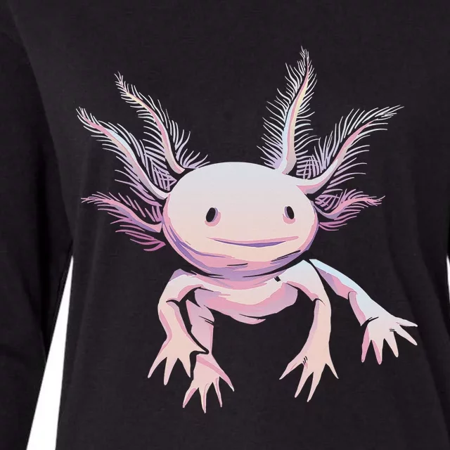 Axolotl Mexican Salamander Drawing Lizard Realistic Axolotl Womens Cotton Relaxed Long Sleeve T-Shirt