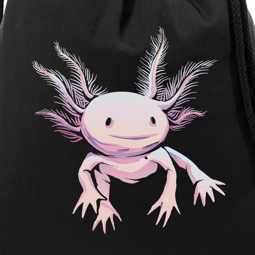 Axolotl Mexican Salamander Drawing Lizard Realistic Axolotl Drawstring Bag