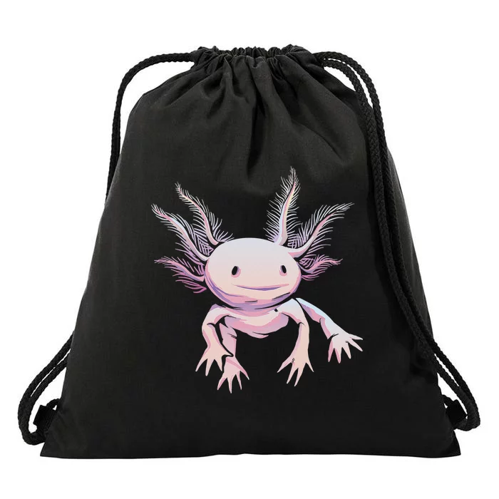 Axolotl Mexican Salamander Drawing Lizard Realistic Axolotl Drawstring Bag