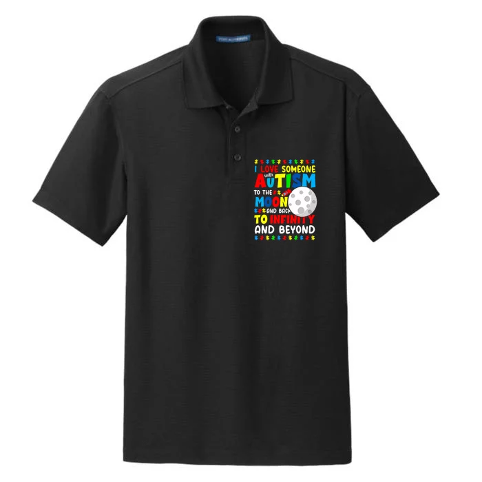 Autism Mom Sister Grandma I Love Someone With Autism Dry Zone Grid Performance Polo