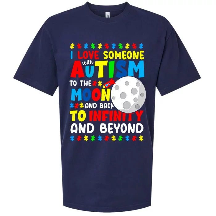 Autism Mom Sister Grandma I Love Someone With Autism Sueded Cloud Jersey T-Shirt