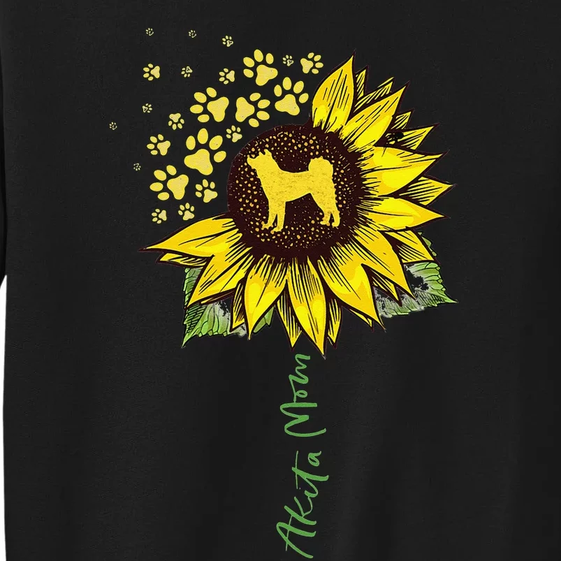 Akita Mom Sunflower Akita Inu Lover Gifts Dog Mom Sweatshirt