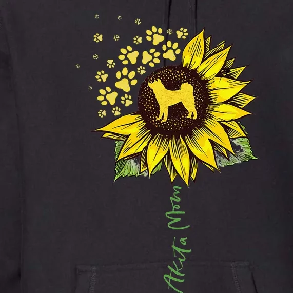 Akita Mom Sunflower Akita Inu Lover Gifts Dog Mom Premium Hoodie