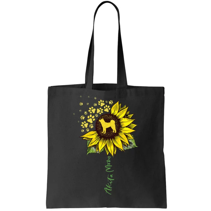 Akita Mom Sunflower Akita Inu Lover Gifts Dog Mom Tote Bag