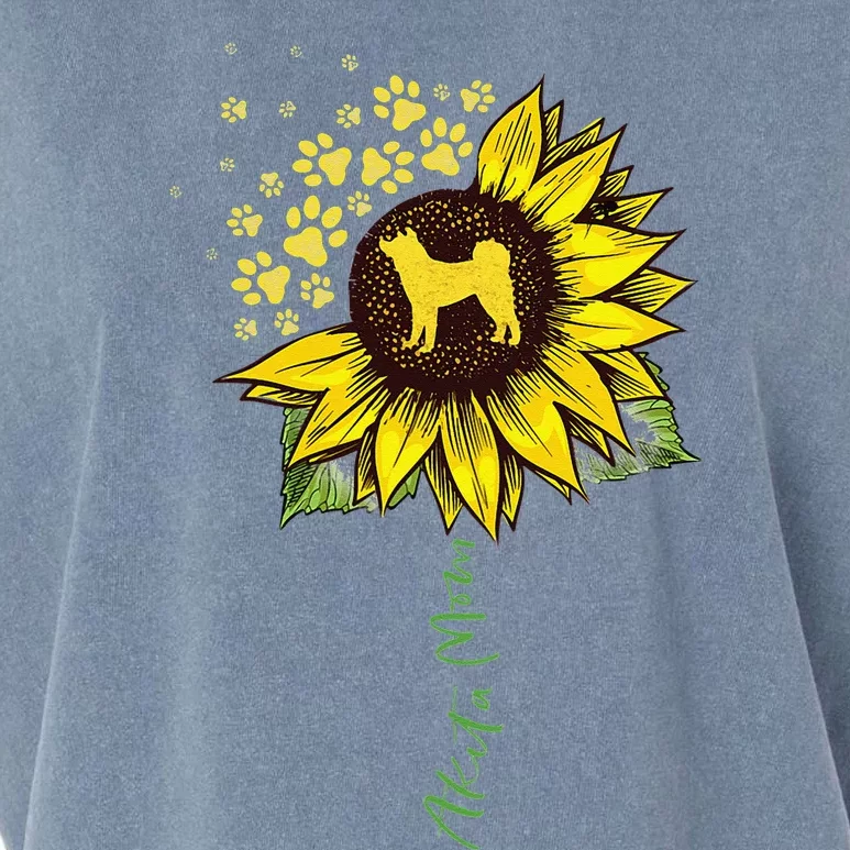 Akita Mom Sunflower Akita Inu Lover Gifts Dog Mom Garment-Dyed Women's Muscle Tee