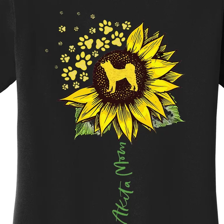 Akita Mom Sunflower Akita Inu Lover Gifts Dog Mom Women's T-Shirt