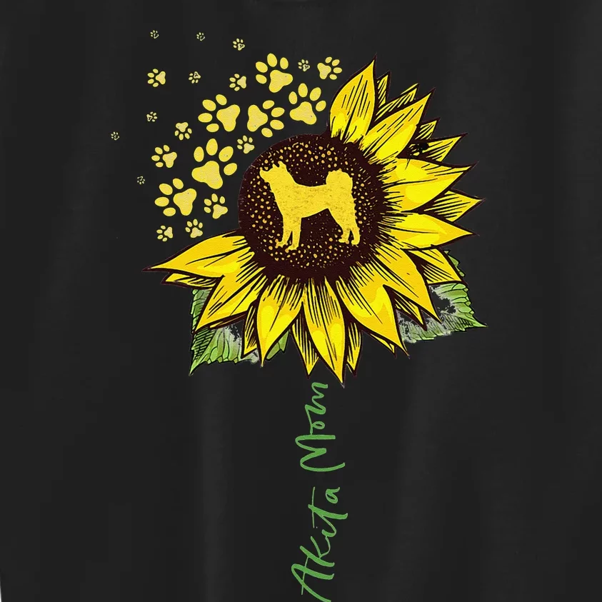 Akita Mom Sunflower Akita Inu Lover Gifts Dog Mom Kids Sweatshirt