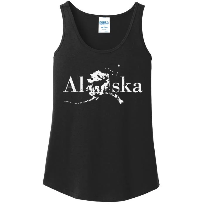 Alaska Map State Ladies Essential Tank