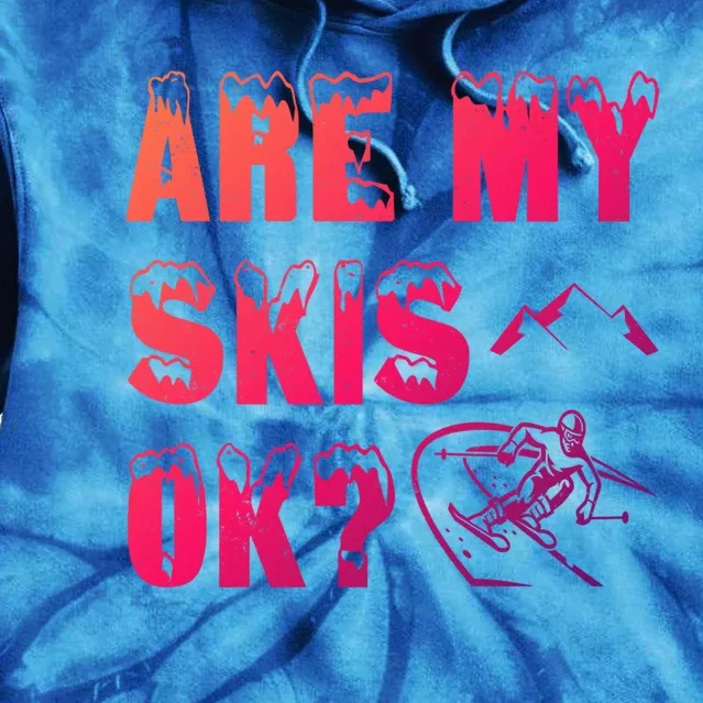 Are My Skis Ok? Funny Skiing Funny Gift Funny Gift Tie Dye Hoodie