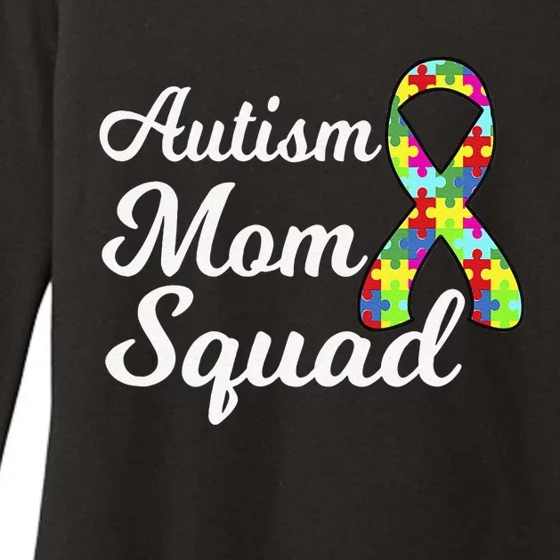 Autism Mom Squad Autism Awareness Puzzle Ribbon Womens CVC Long Sleeve Shirt