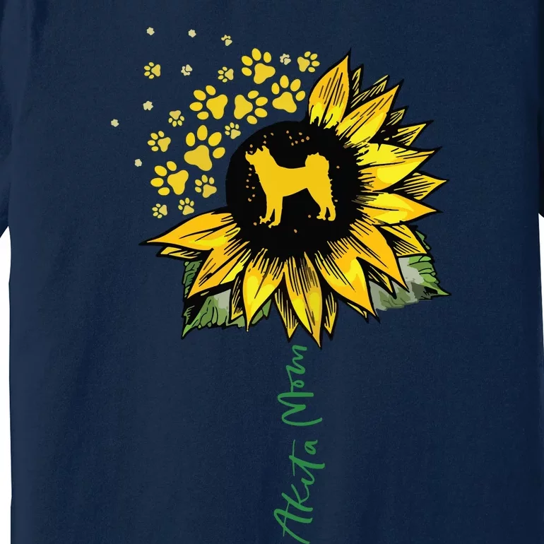 Akita Mom Sunflower Akita Inu Lover Gifts Dog Mom Mama Premium T-Shirt