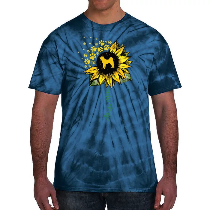 Akita Mom Sunflower Akita Inu Lover Gifts Dog Mom Mama Tie-Dye T-Shirt