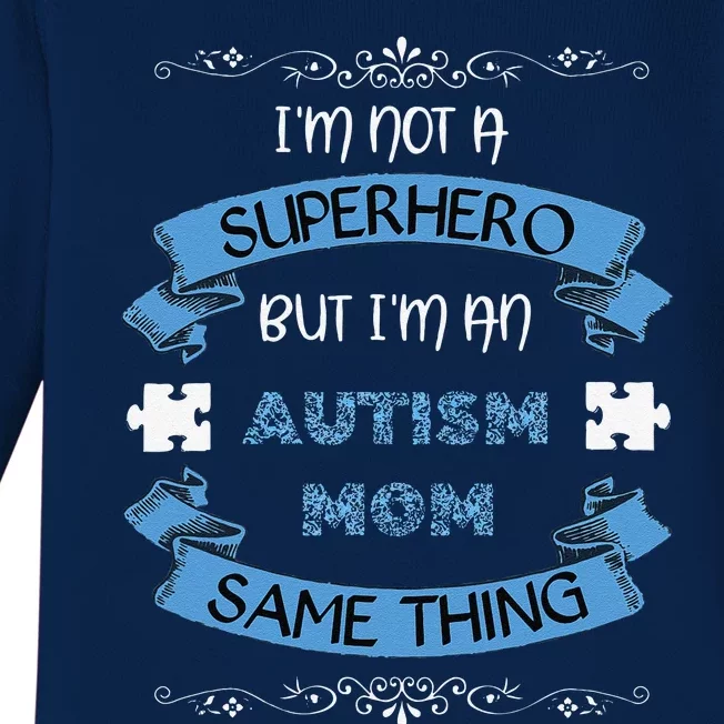 Autism Mom Superhero Autism Awareness Month Baby Long Sleeve Bodysuit